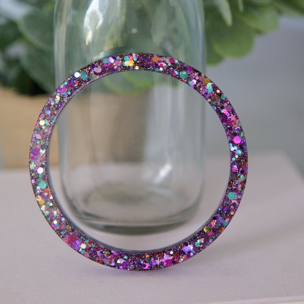 super sparkly purple resin bangle