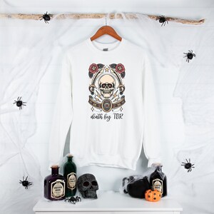 Death by TBR sweatshirt, book lover gift, bookish merch, womens sweatshirts, graphic sweatshirt, unisex crewneck sweatshirt
