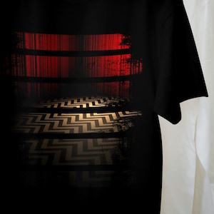 Twin Peaks Inspired Stripes Shirt Gift Idea for Lynch Movies Lover Cult Tv Series Fan T Shirt Unisex Heavy Cotton Tee