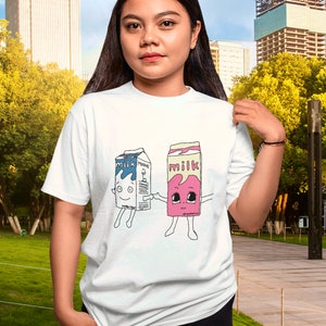 Coffee and TV Milk Carton T-Shirt - Hand-Drawn Blur Tee