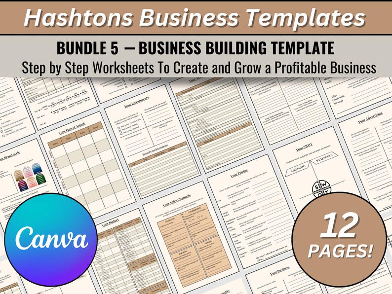 Business Plan Template Bundle for Side Hustles, 141 Page Template