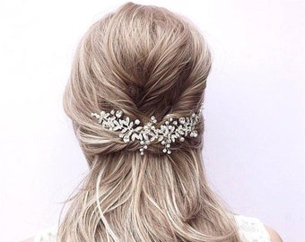 Bridal Pearl Hair Comb,Crystal Hair Vine,Bridal Headpiece,Bridesmaid Hair Comb,Wedding Hair Accessories,Bridal Jewelry,Wedding Hair Piece