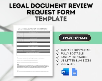 Legal Document Review Request Form Template (Google Docs, MS Word)