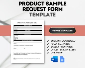 Modèle de formulaire de demande d'échantillon de produit (Google Docs, MS Word)