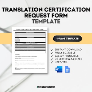 Modulo di richiesta di certificazione di traduzione Modulo di richiesta di certificato di traduzione Modulo di richiesta di traduzione certificata Credenziale di traduzione