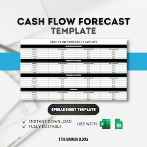 Cash Flow Forecast Template Financial Forecasting Template Small Business Cash Flow Template Budget Planner Template Revenue Projection