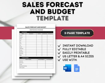 Sales Forecast and Budget Template Financial Forecast Template Sales Projection Template Budgeting and Forecasting Tools Revenue Forecast