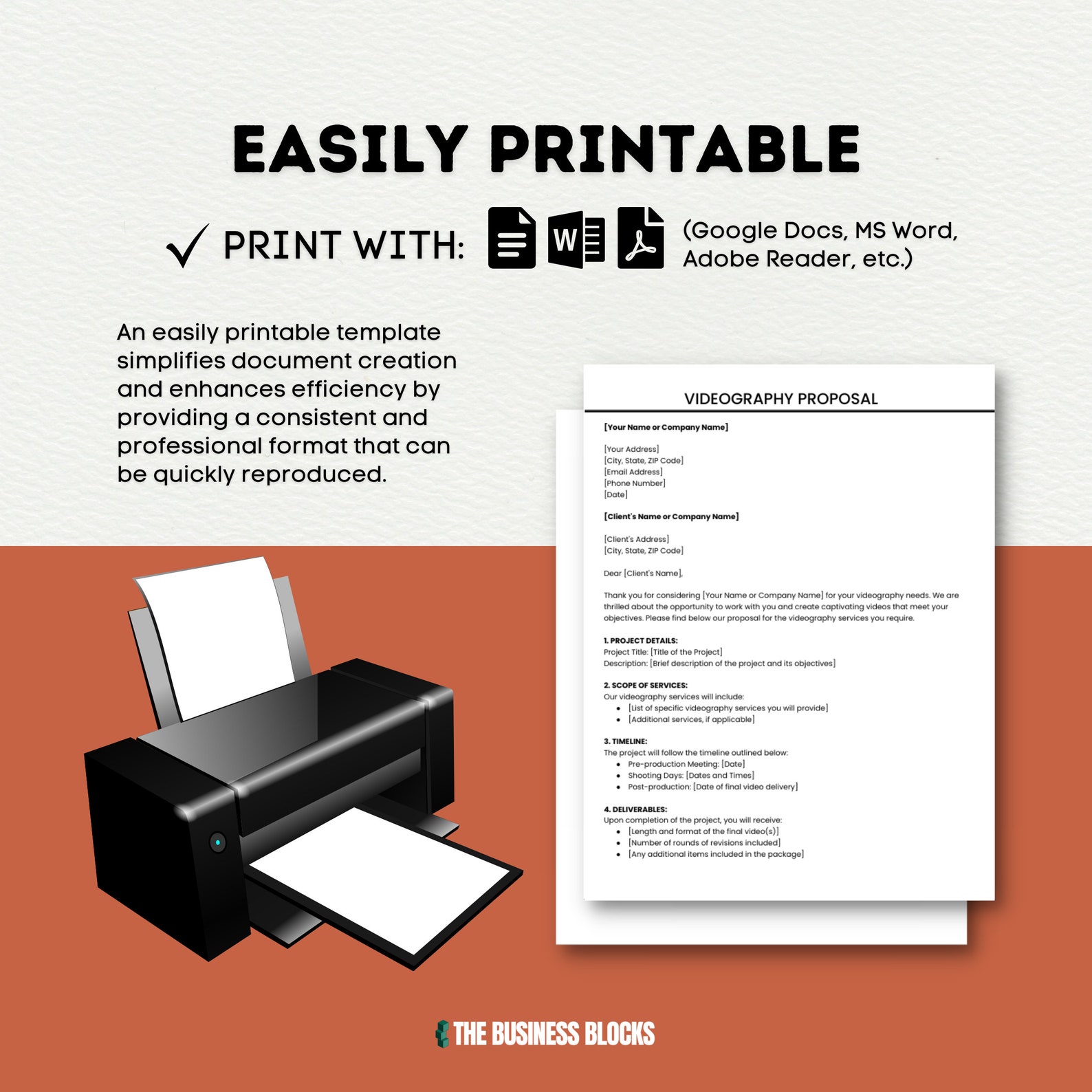Videography Proposal Template Video Production (google Docs, MS Word