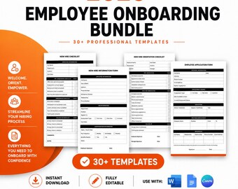 Employee Onboarding Template Bundle: New Hire Checklist (Canva, Word, Google Docs)