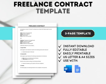 Modello di contratto freelance: Contratto di servizio di assistente virtuale (modificabile)