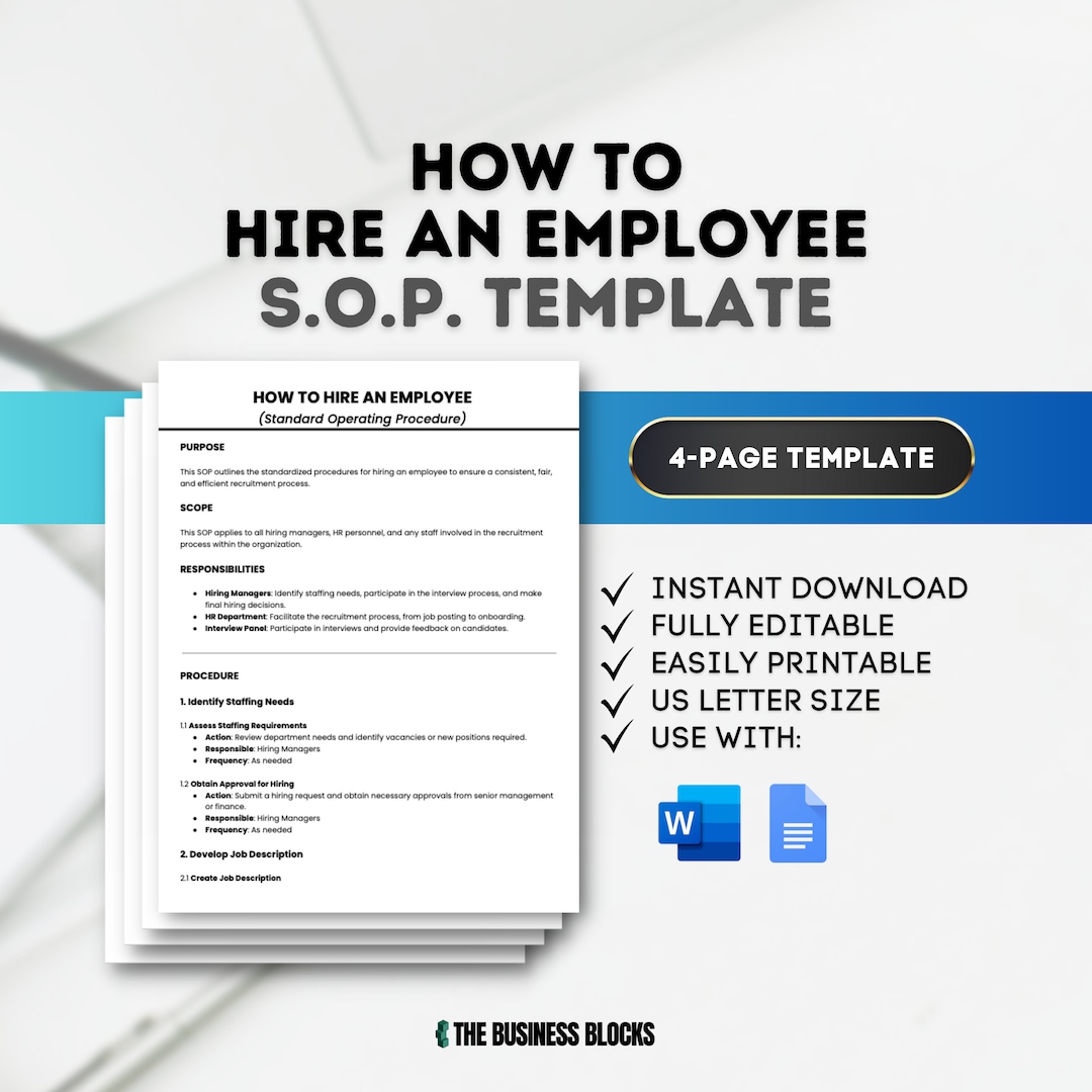 How to Hire an Employee SOP Template Employee Onboarding SOP Employee How to Hire an Employee SOP Template Employee Onboarding SOP Employee