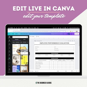Employee Performance Review Template: Editable HR Form (canva, Google ...