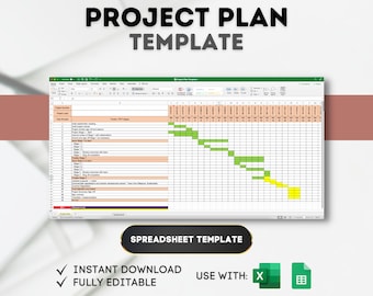 Project Plan Template: Task Tracking Spreadsheet (MS Excel & Google Sheets)