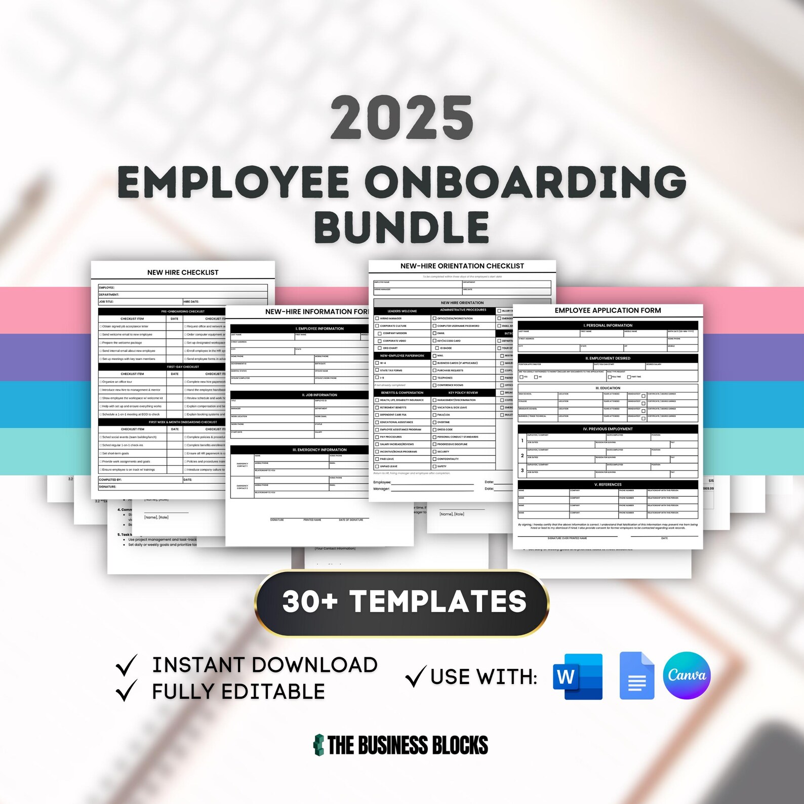 Employee Onboarding Template Bundle: New Hire Checklist (canva, Word ...