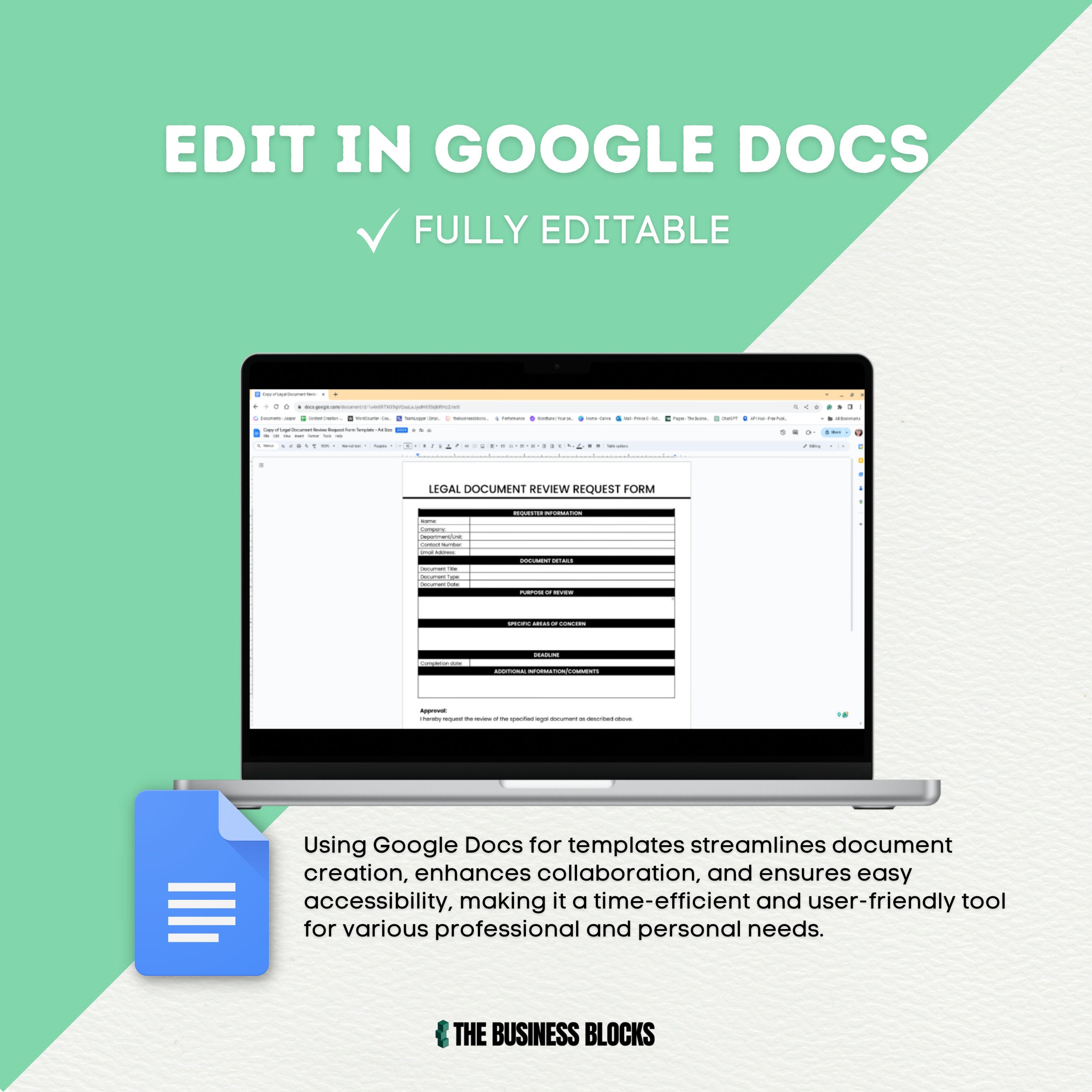 Legal Document Review Request Form Template (google Docs, MS Word) - Etsy