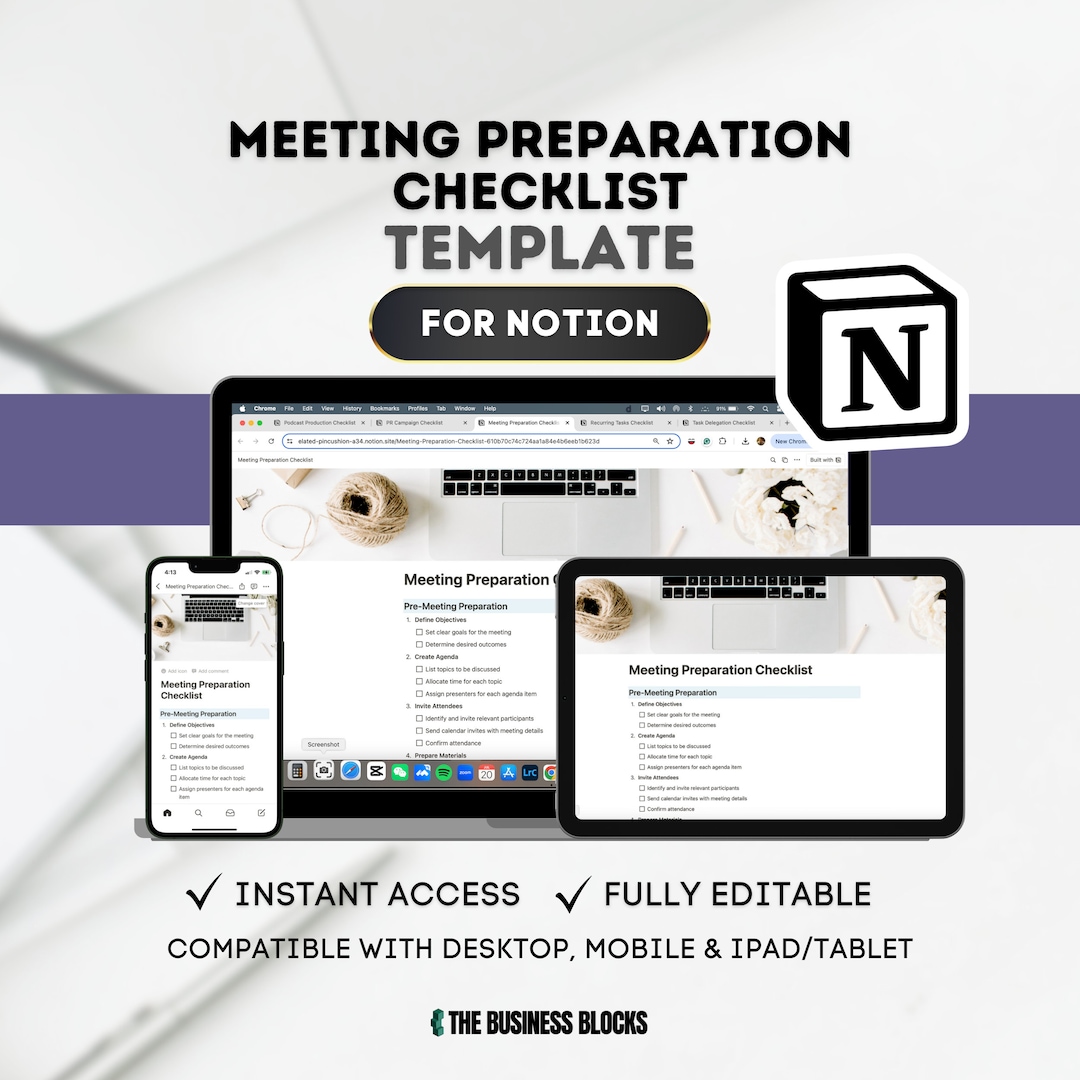 NOTION Meeting Preparation Checklist Template Meeting Planning Guide NOTION Meeting Preparation Checklist Template Meeting Planning Guide