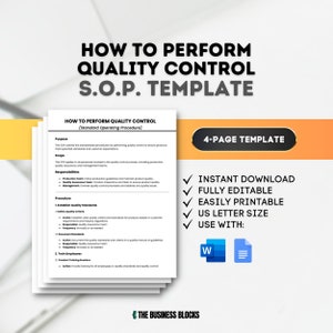 Come eseguire il modello SOP del controllo qualità Modello di garanzia qualità Modello lista di controllo per ispezione Piano di controllo qualità per la gestione della qualità
