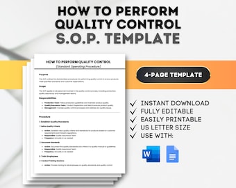 Modello di procedura operativa standard per il controllo qualità: piano di garanzia della qualità modificabile (download digitale)