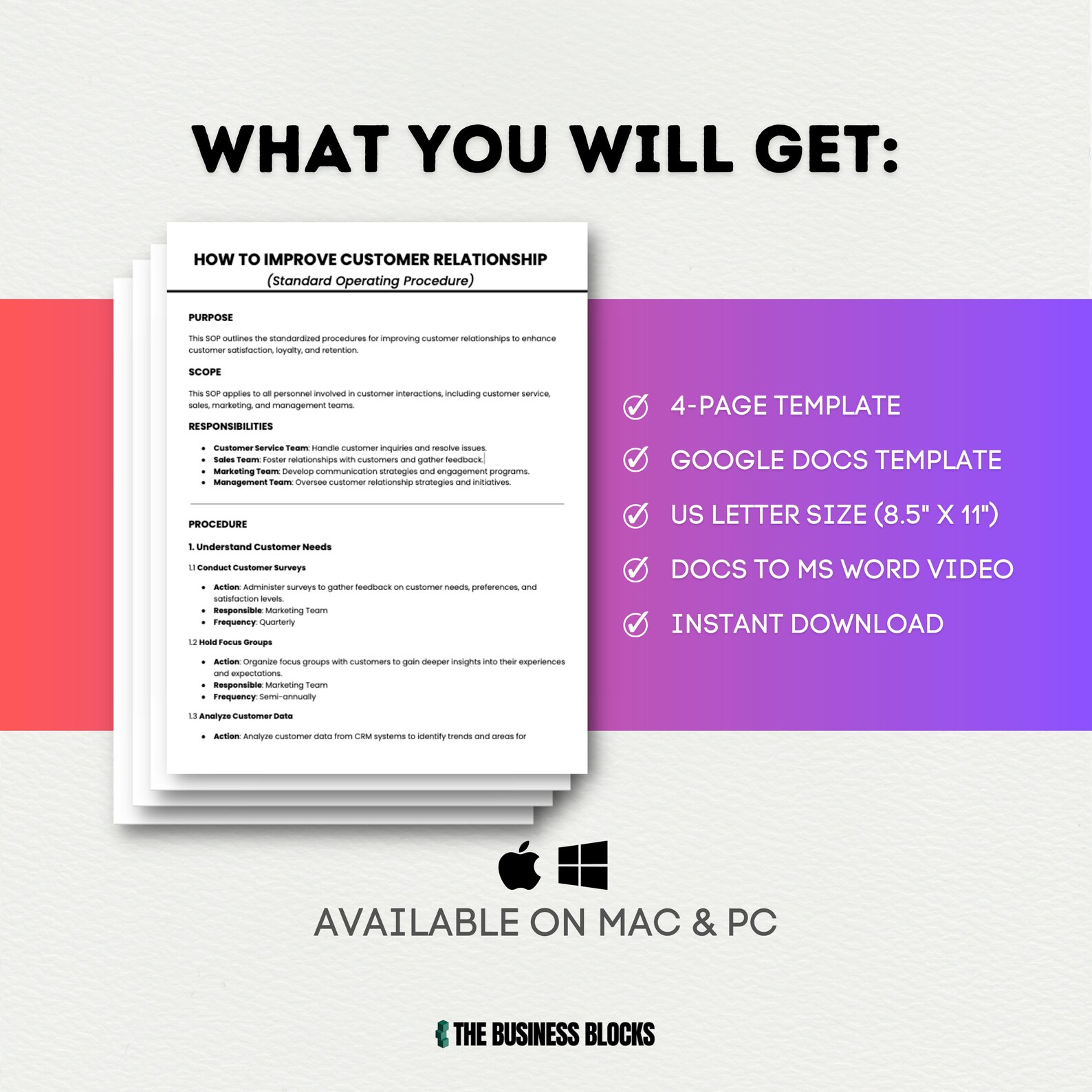 Customer Relationship SOP Template: Editable Guide (google Docs, MS ...