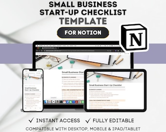 Notion Small Business Startup Checklist Template: Business Planning Guide