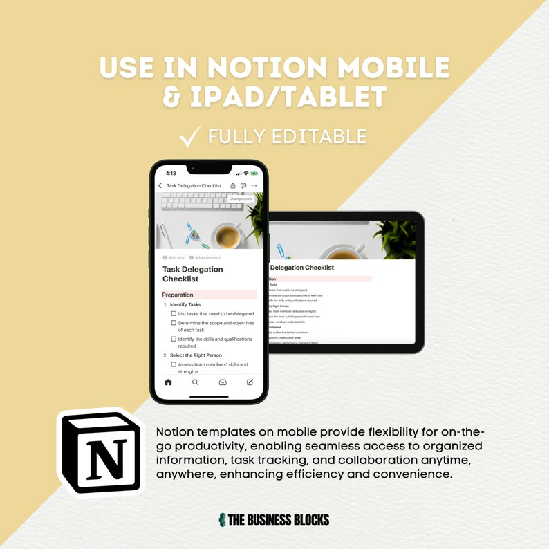 Notion Task Delegation Checklist Template Task Assignment Guide Etsy