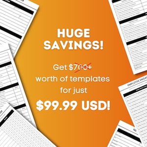 HR Templates Hub: 600+ HR Forms, Employee Handbook, Onboarding (Digital Download) image 3