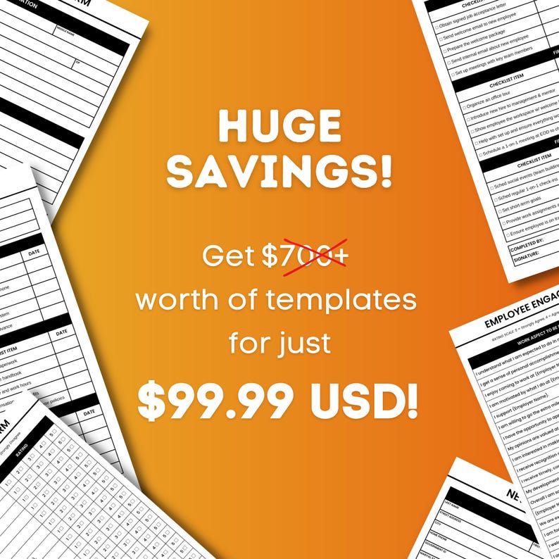 HR Templates Hub: 600+ HR Forms, Employee Handbook, Onboarding (Digital Download) image 3