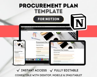 NOTION Procurement Plan Template Procurement Strategy Template Procurement Checklist Small Business Sample Document Procurement Plan Outline