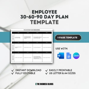 30 60 90 Day Plan Template First 90 Days Employee Onboarding Human Resources Onboarding Template 90 Day Plan Onboarding Checklist Template