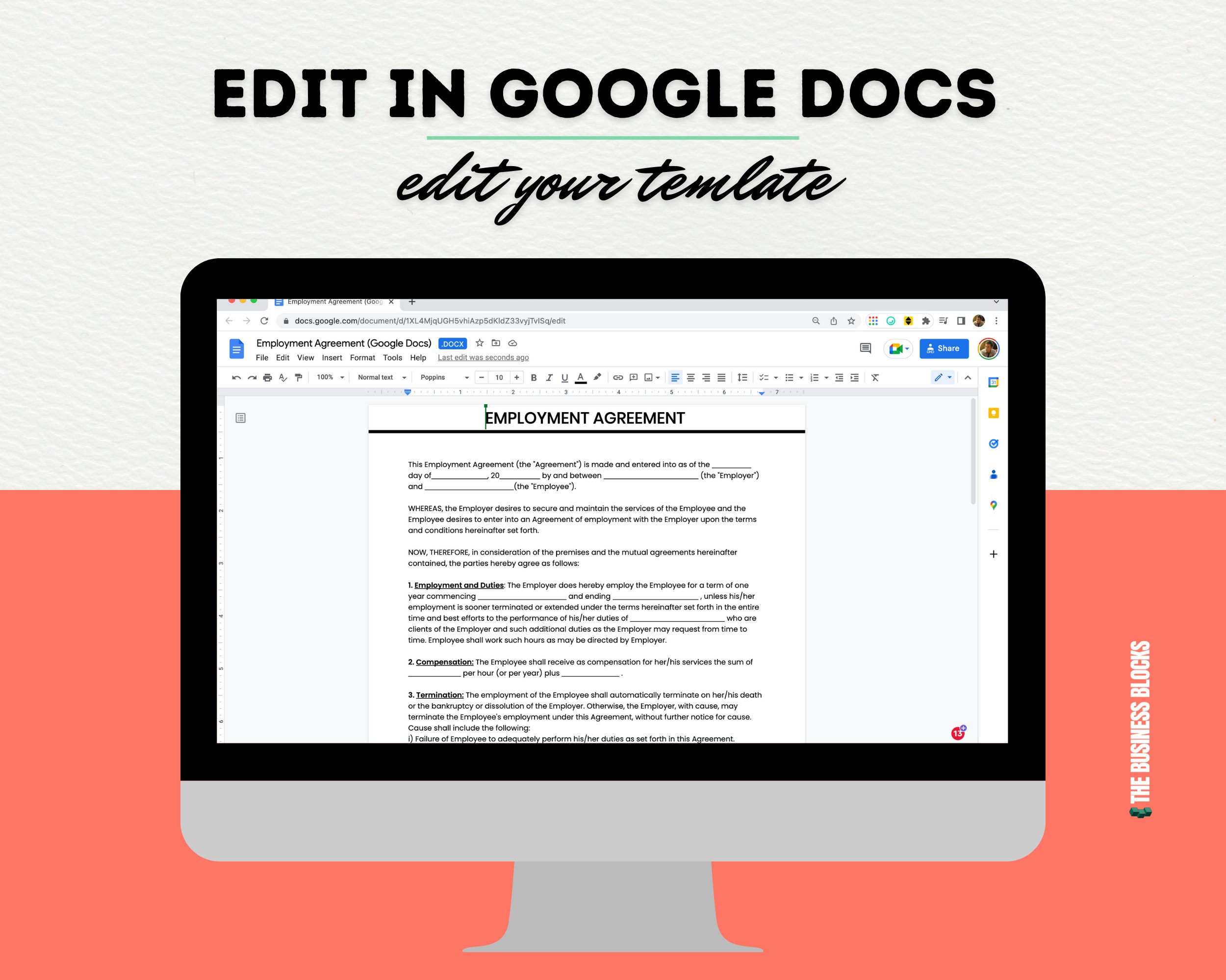 Employee Contract Template: Editable HR Agreement (canva, Google Docs ...