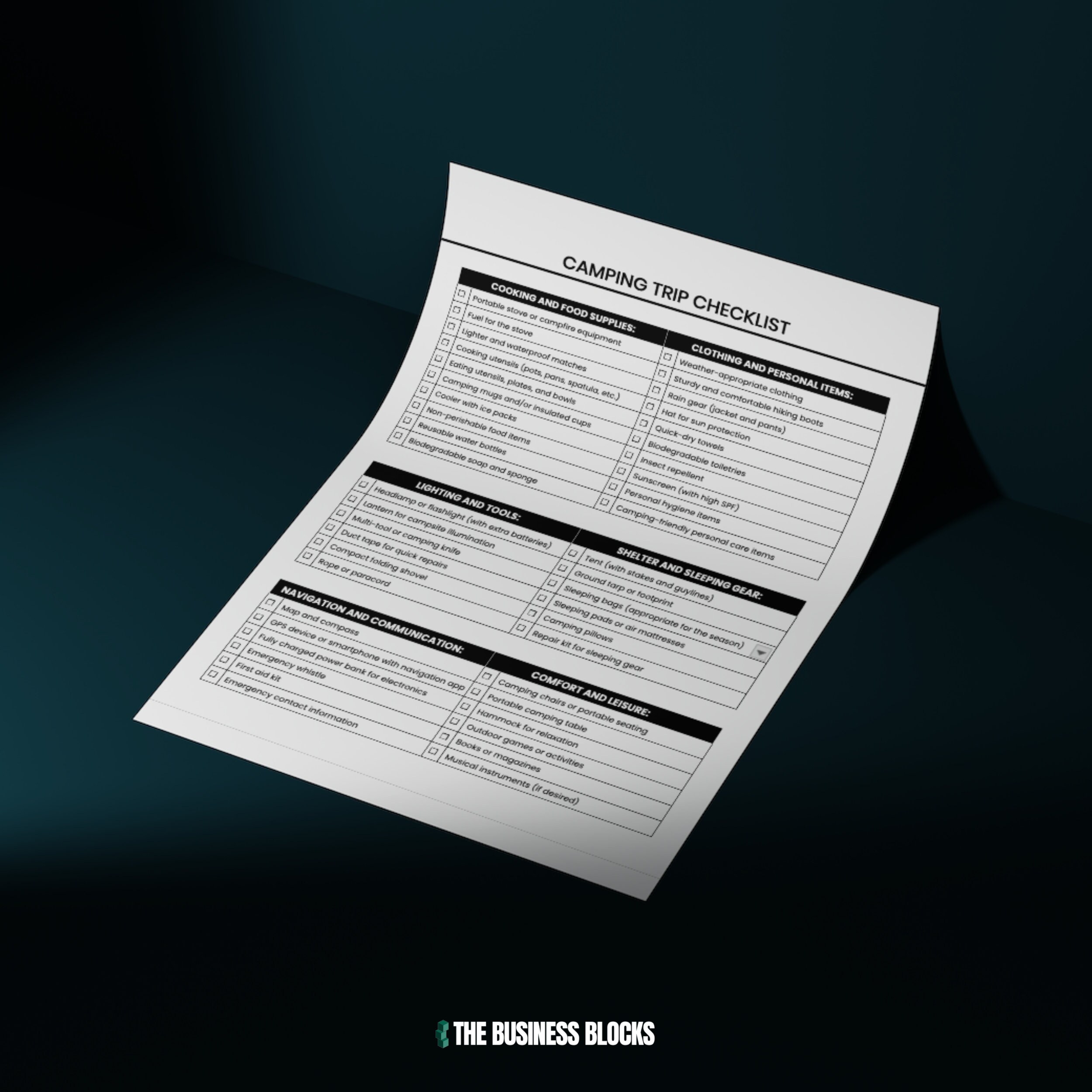 Camping Trip Checklist Template Printable Camping Planner (digital