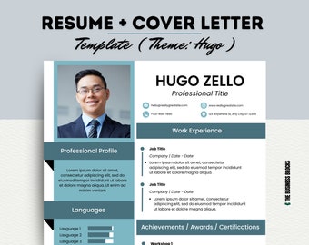 Modern Resume Template: Canva CV, Cover Letter & Business Card (Digital)