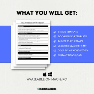 Small Business Start-Up Checklist Template Business Launch Checklist New Business Checklist Startup Planning Template Small Business Guide image 8