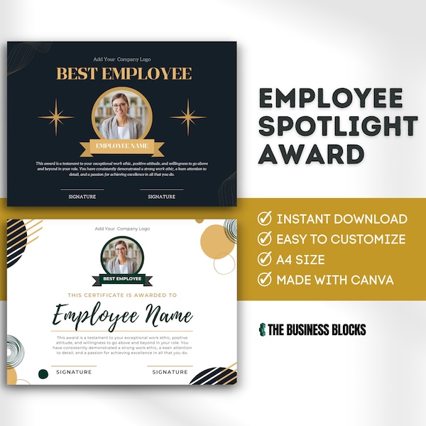 Employee Appreciation Employee Awards Funny Printable Employee Award Employee Spotlight Award Certificate Template Work Employee Printable