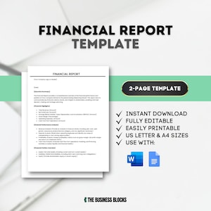 Mall för finansiell rapport: Företagsbokslut (digital nedladdning)