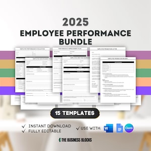 Employee Performance Review Templates: HR Evaluation Forms (Digital Download)