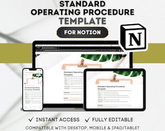 Notion Standard Operating Procedure (SOP) Template SOP Organization in Notion SOP Workflow Notion Template for Creating SOPs Human Resources