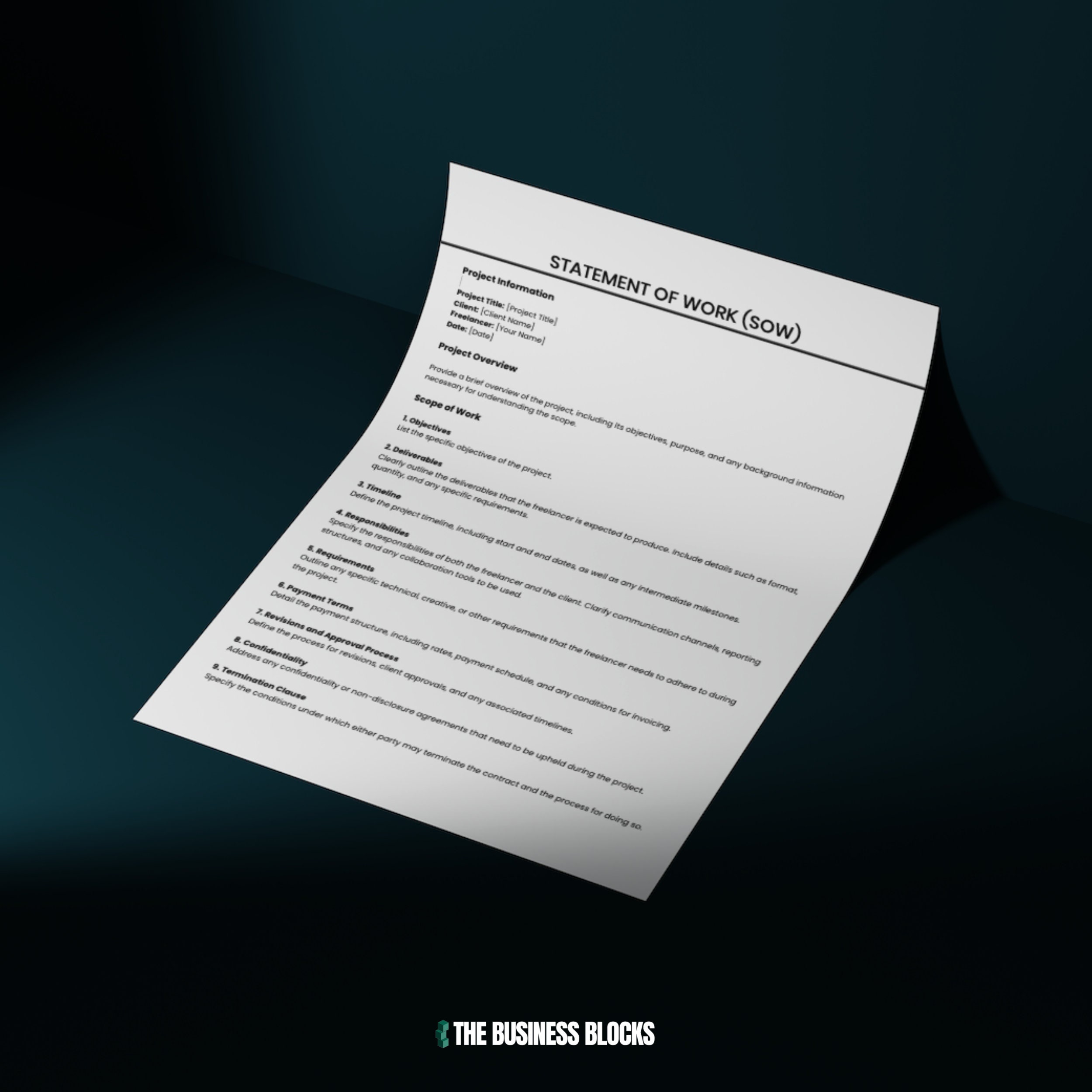 Statement of Work Template Project Scope Document SOW Template Work Statement Format Project