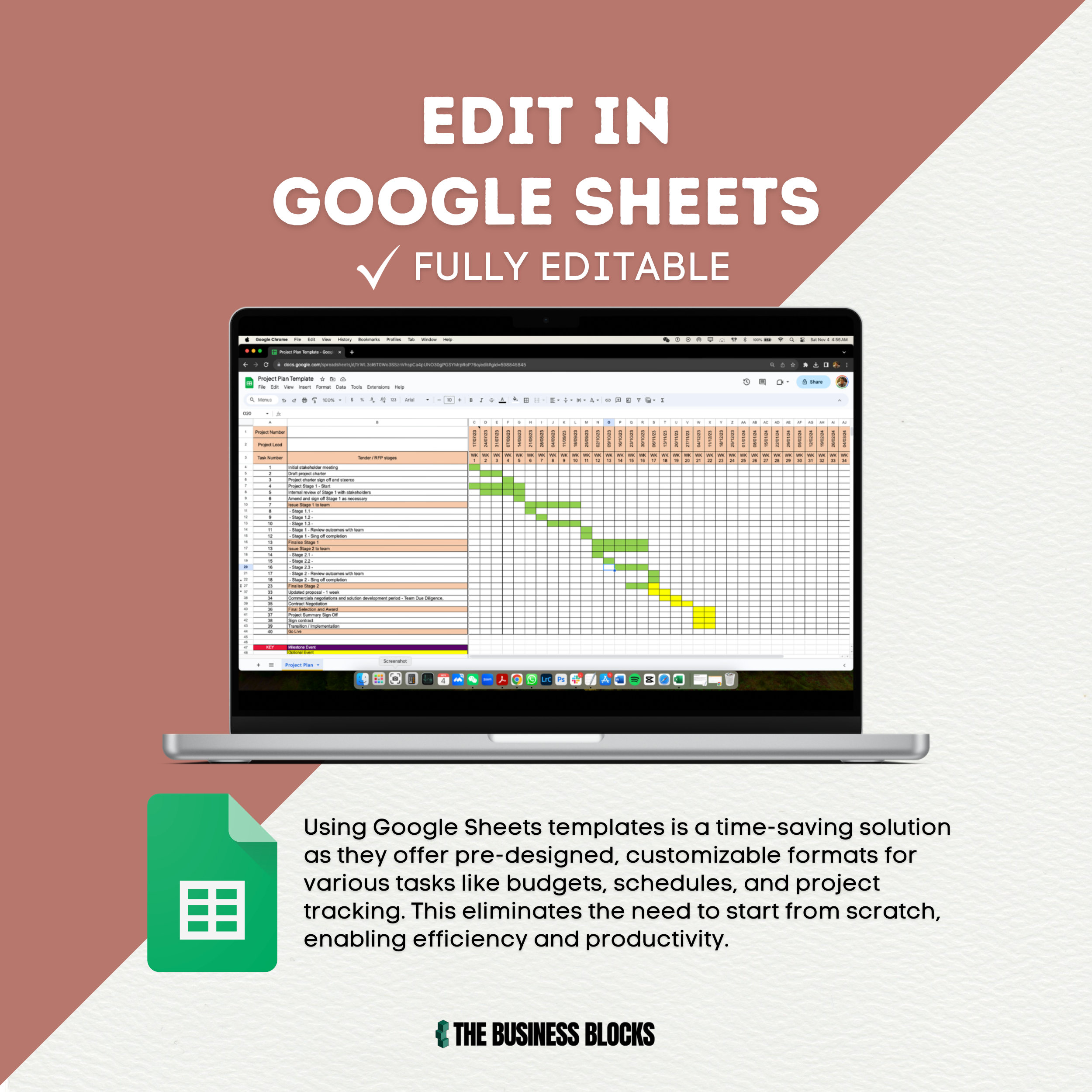 Project Plan Template: Task Tracking Spreadsheet (MS Excel & Google ...