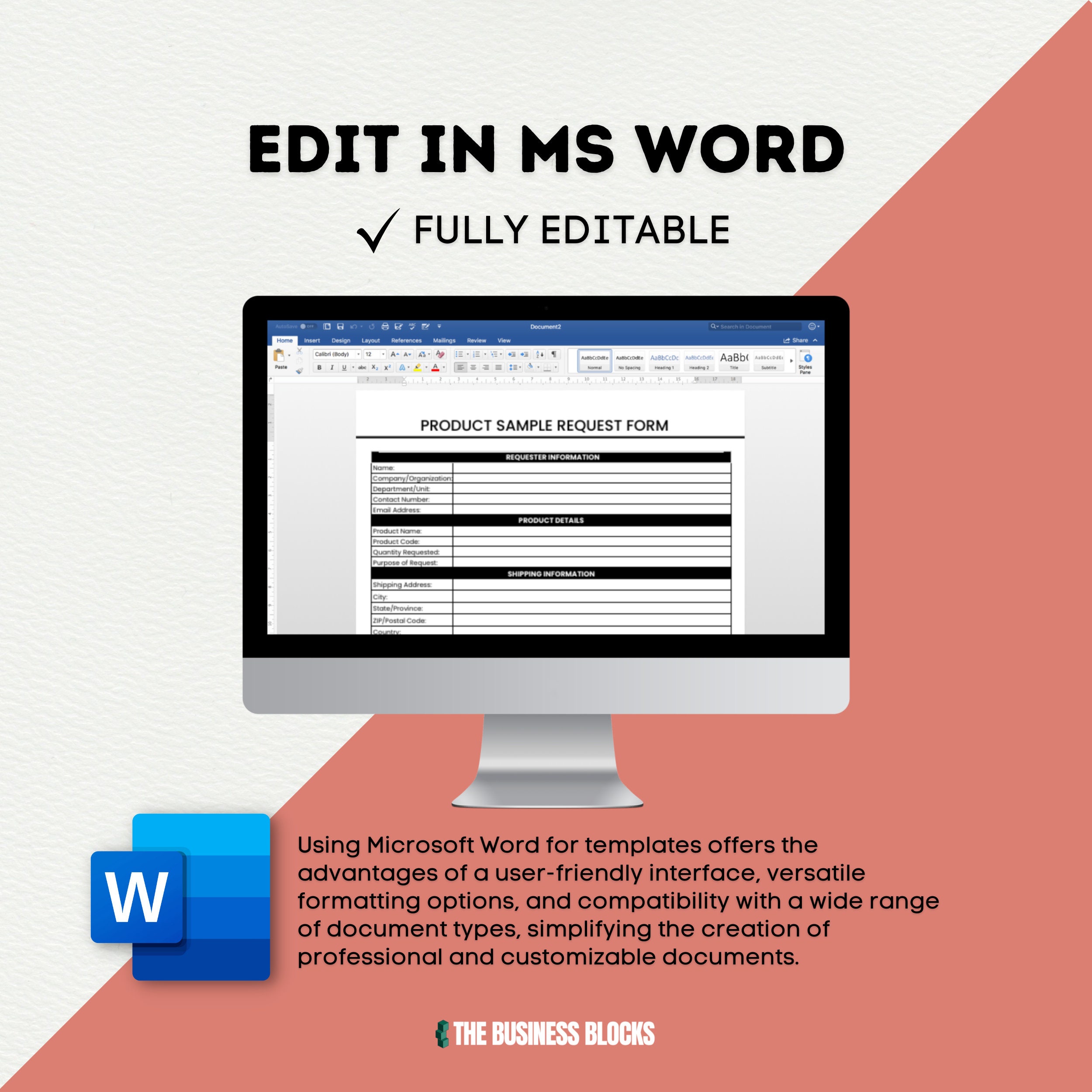 Product Sample Request Form Template (google Docs, MS Word) - Etsy