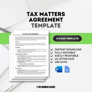 Tax Matters Agreement Template Tax Agreement Documentation Tax Distribution Agreement Corporate Tax Planning Documents