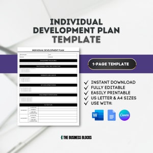 Individual Development Plan Template Personal Development Plan Career Development Plan Employee Development Plan Professional Development