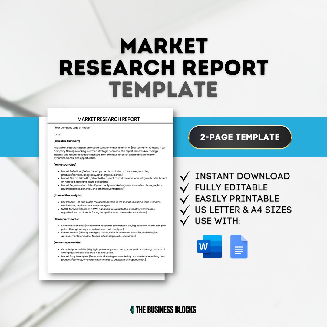 Market Research Report Template Market Analysis Template Market Market Research Report Template Market Analysis Template Market