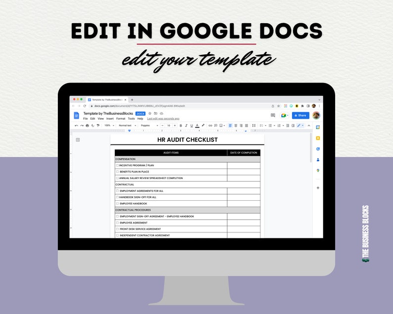 Human Resources Audit Checklist Internal Audit Checklist HR Template