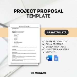 Project Proposal Template Business Project Proposal Professional Project Proposal Customizable Project Proposal Template