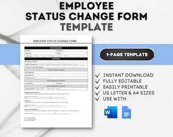 Employee Status Change Template: HR Forms (Google Docs, MS Word)