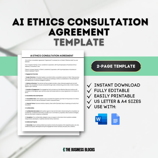 AI Ethics Consultation Agreement Template Ethics in Artificial Intelligence Ethical AI Guidelines Responsible AI Consultation Compliance