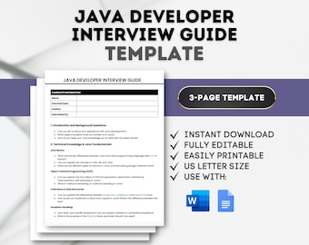 Szablon przewodnika po rozmowie kwalifikacyjnej dla programistów Java (Dokumenty Google, MS Word)