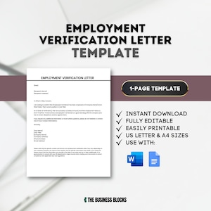 Plantilla de carta de verificación de empleo Recursos humanos Carta de empleo Verificar salario Formulario de empleo Carta de empleo Formulario comercial