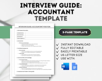 Plantilla de guía para entrevistas de contable: Preguntas de entrevista de trabajo (Documentos de Google, MS Word)